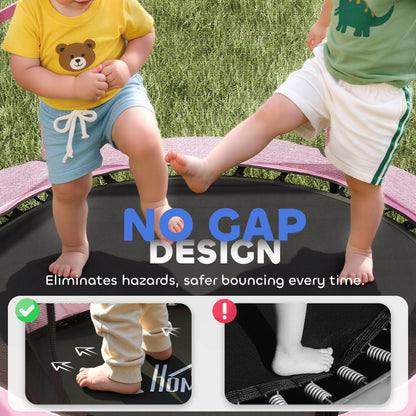 4.6FT/55" Kids Trampoline with Enclosure Net, Outdoor Indoor Use, for Ages 3-10 Years, Pink