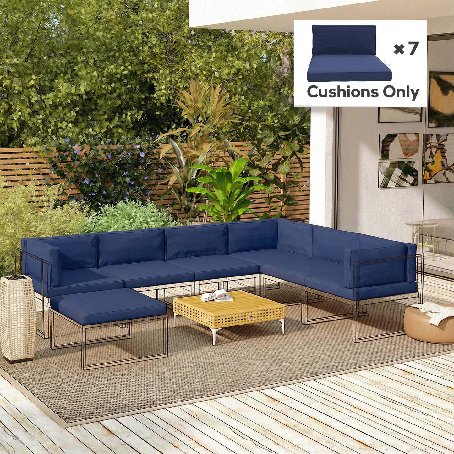 14-piece Dining Set Cushions - Dark Blue