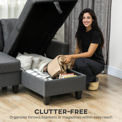 Three-Seater Storage Sofa Bed - Charcoal Grey