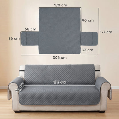 Waterproof Sofa Cover 3 Seater, Soft Couch Cover for Dogs Cats Pets, Non Slip Sofa Slipcoevr with Elastic Straps