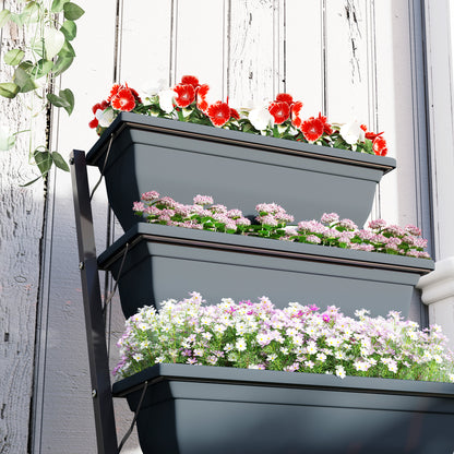 5-Tier Raised Garden Bed, Vertical Ladder Plant Stand with 5 Removable Boxes, Drainage Holes and Plugs