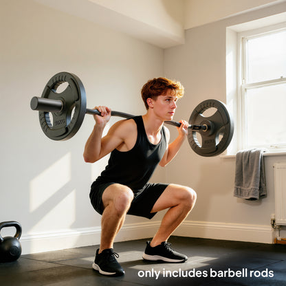 4ft Olympic EZ Curl Bar, Barbell Bar for 2" Weight Plates with Non-Slip Hand Grip 120cm