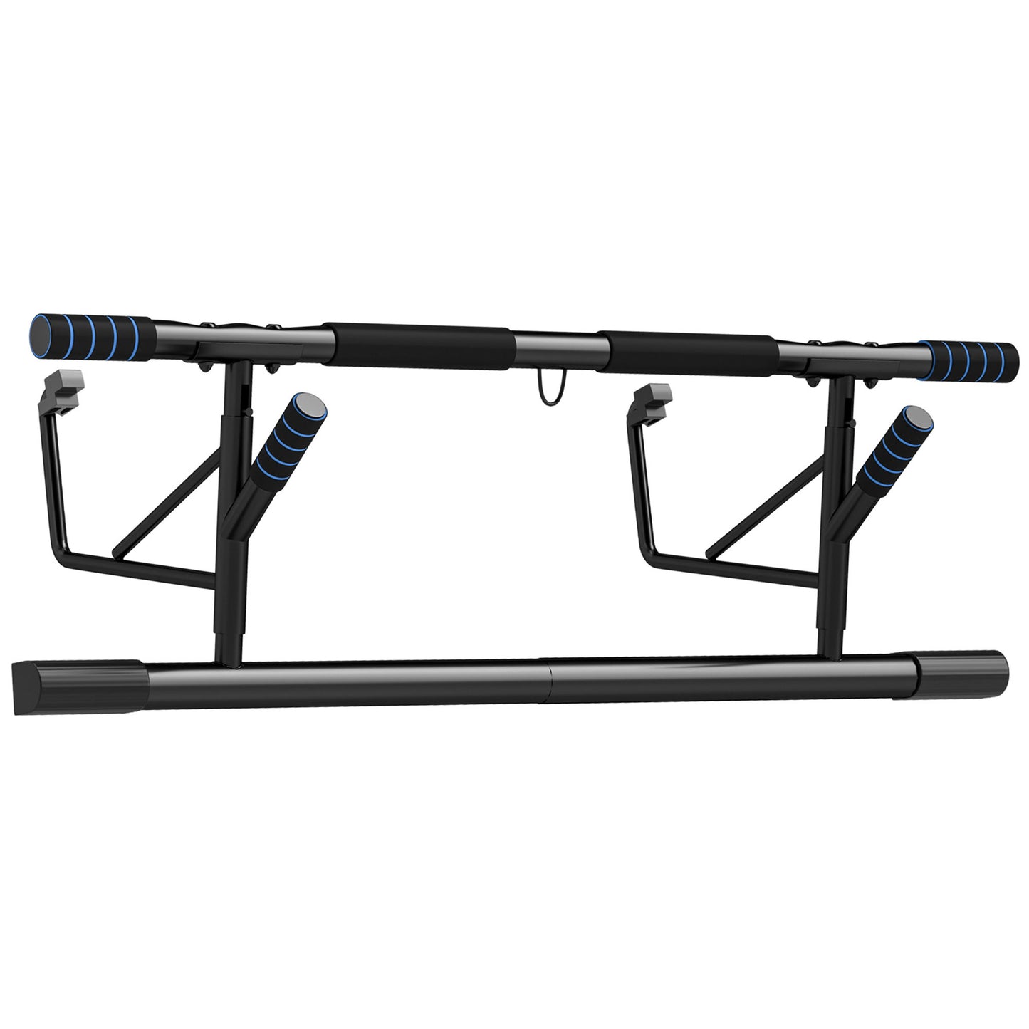 Pull-Up Bar, No-Drilling Chin-Up Bar, Push-Up Stand with Resistance Bands, Padded Handles for Home Gym Exercise, Blue