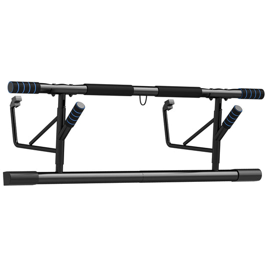 Pull-Up Bar, No-Drilling Chin-Up Bar, Push-Up Stand with Resistance Bands, Padded Handles for Home Gym Exercise, Blue