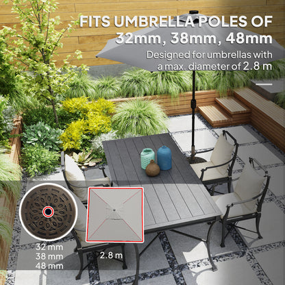 21kg Resin Garden Parasol Base with Wheels, Round Umbrella Stand, Heavy Duty Sun Umbrella Base for 32, 38