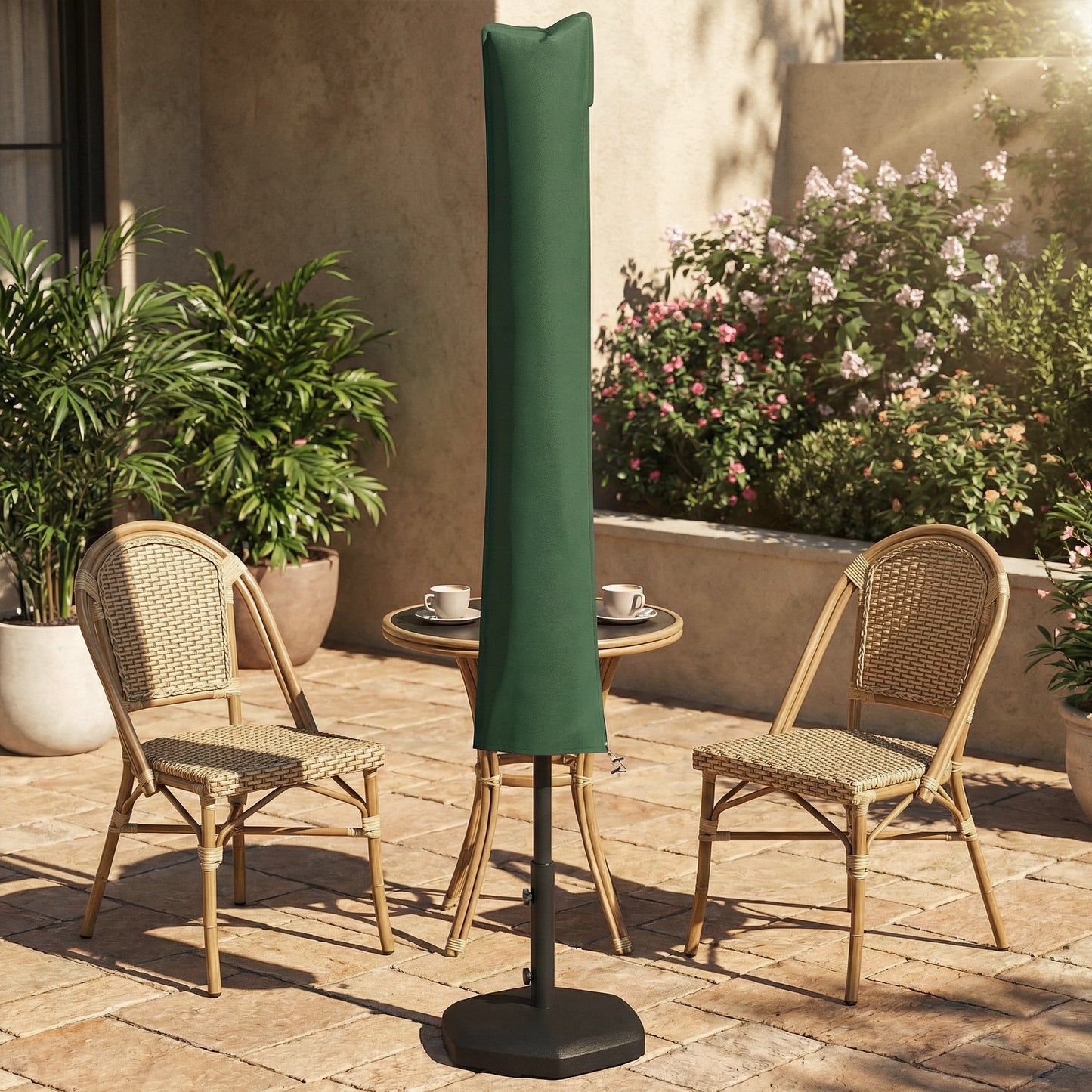 Parasol Cover, Cantilever Umbrella Cover for 2-3.5 m Parasols, Banana Umbrella Protector with Zipper, Green