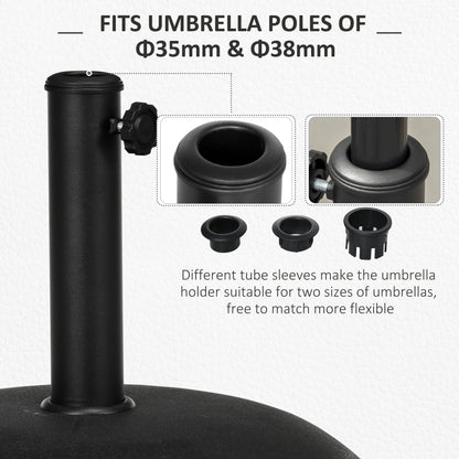 Heavy Duty Cement Parasol Base 20kg Round Patio Umbrella Stand Garden Outdoor Shade Holder for Dia. 35mm/38mm/48mm Poles