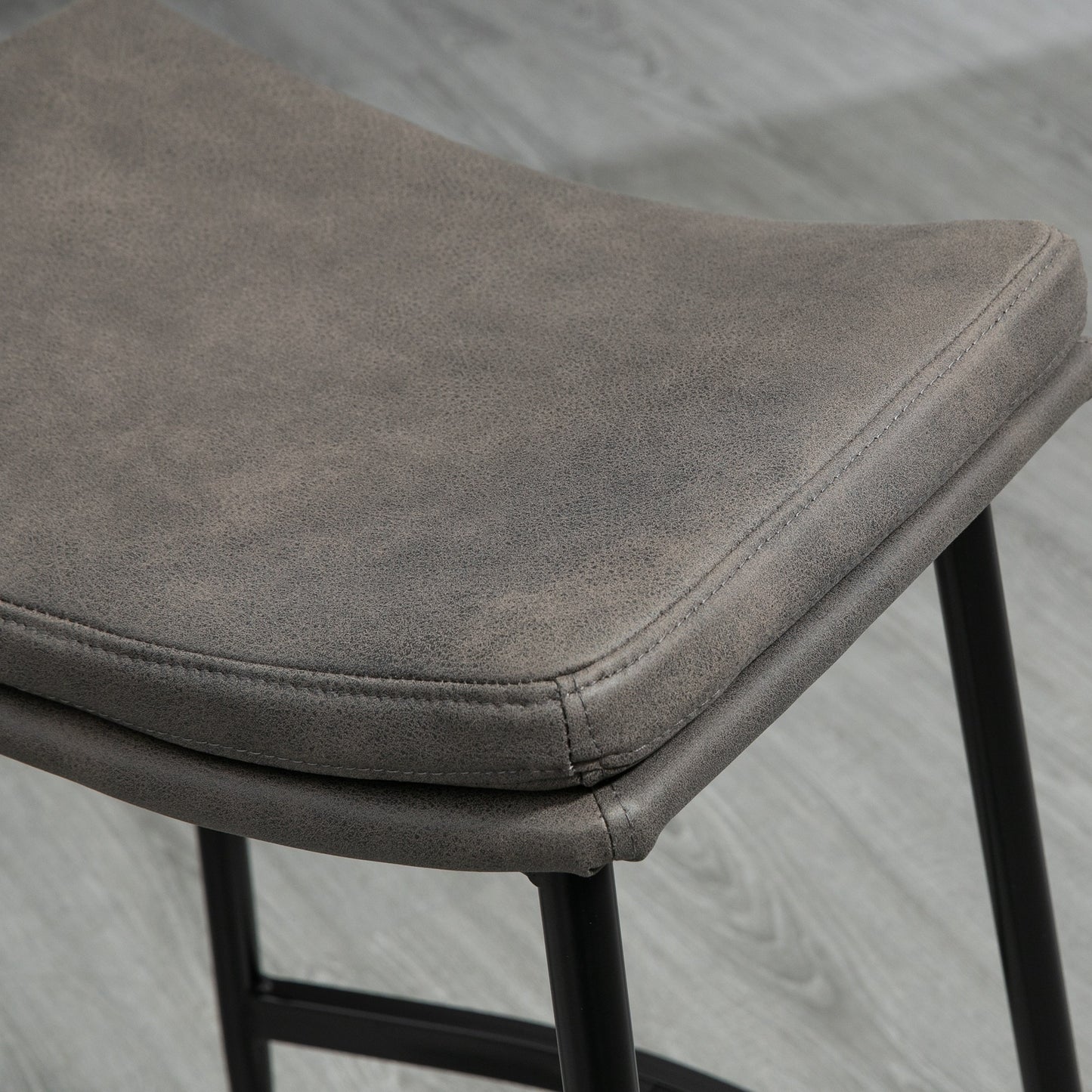 Breakfast Bar Stools Set of 2, Microfibre Upholstered Barstools