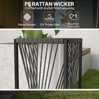 Garden Rattan Lamp, 77 cm Tall Solar Rattan Floor Lamp, Solar Garden Light with Auto On/Off LED Lights