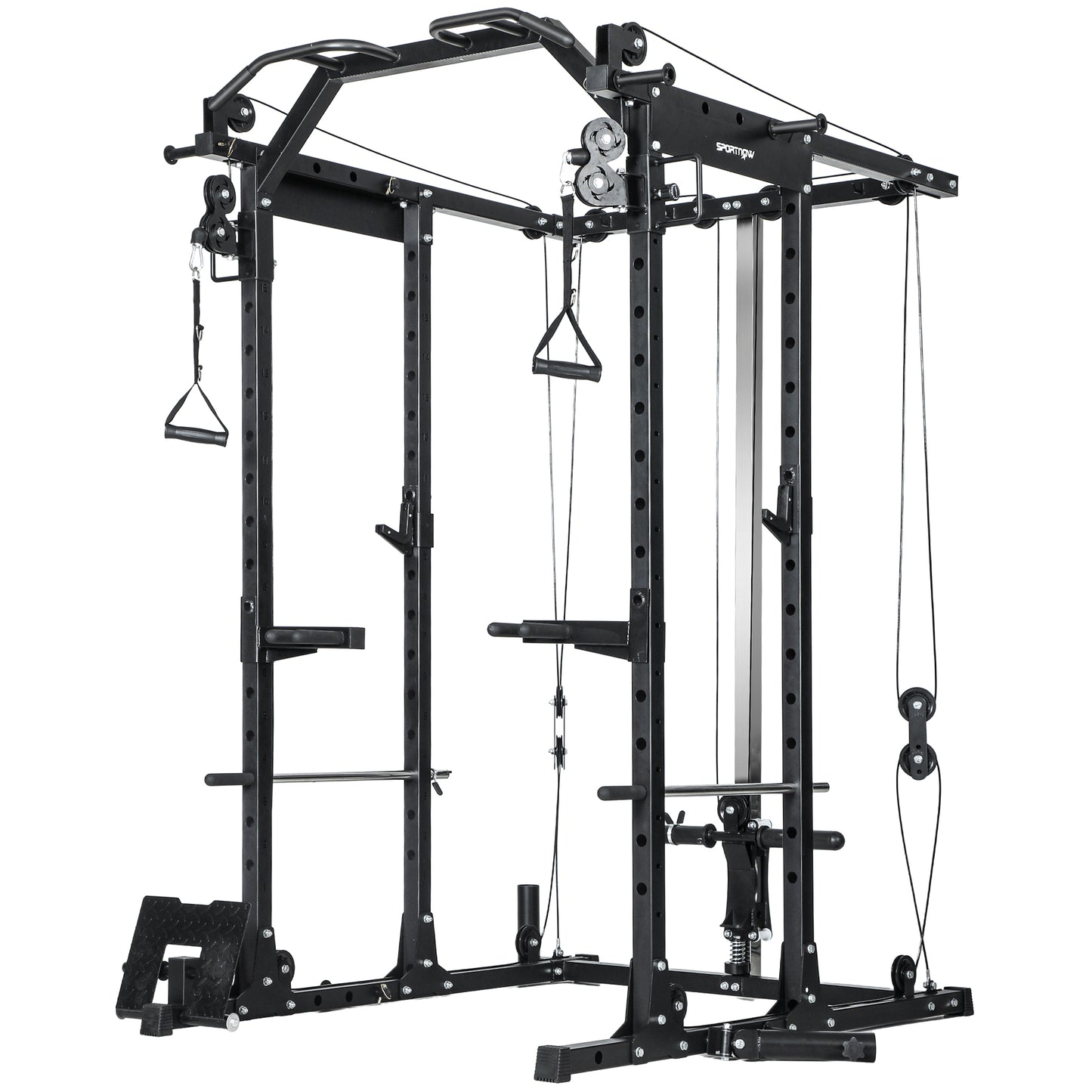 Lat Pull-Down Home Gym Machine with Cable Crossover for Home Strength Training, Black