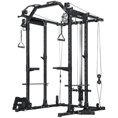 Lat Pull-Down Home Gym Machine with Cable Crossover for Home Strength Training, Black
