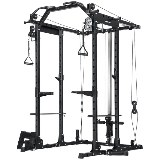 Lat Pull-Down Home Gym Machine with Cable Crossover for Home Strength Training, Black