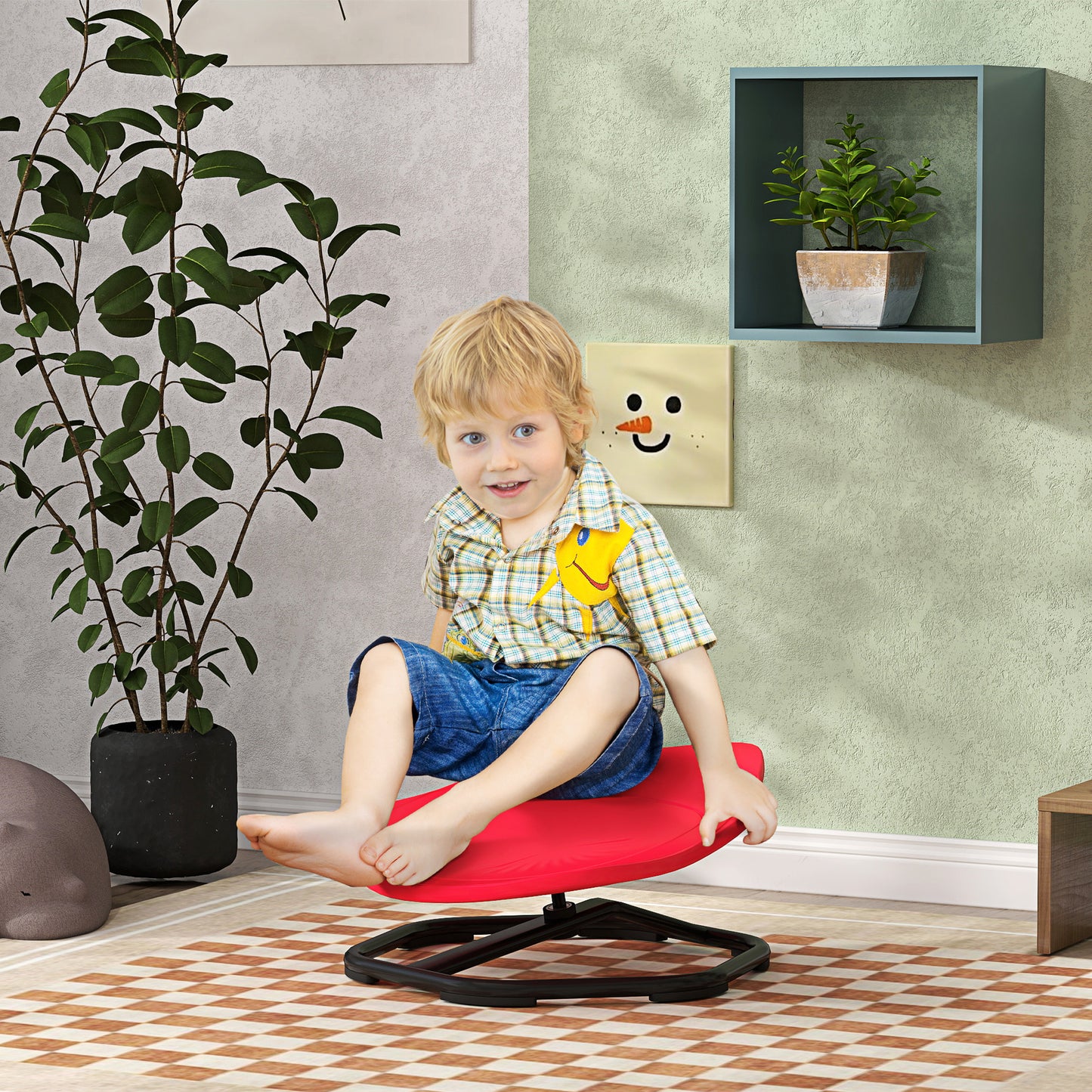 Sensory Spinning Chair for Kids, for Coordination, Balance, Red