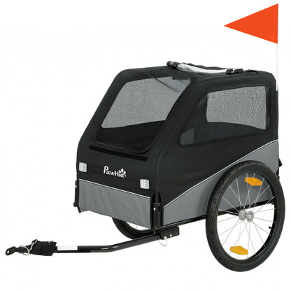 Dog Bike Trailer, Dog Cart Bicycle Carrier for Small and Medium Pets with 20" Inflatable Rubber Wheels, Grey