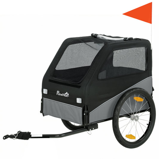 Dog Bike Trailer, Dog Cart Bicycle Carrier for Small and Medium Pets with 20" Inflatable Rubber Wheels, Grey