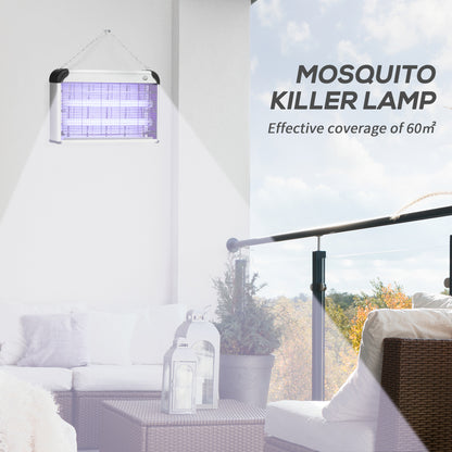 30W Electric Fly Zapper, Bug Zapper with UK Plug, 2 UV Bulbs, Hanging Chain, On/Off Switch and Removable Catch Tray