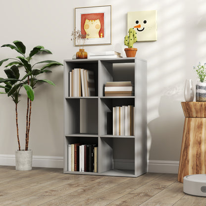 6-Cube Bookshelf - Light Grey