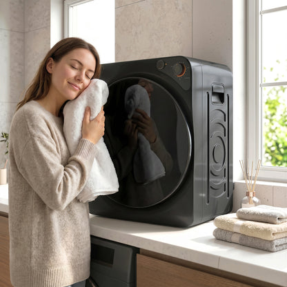 5kg Vented Tumble Dryer, 1000W Compact Tumble Dryer with 5 Drying Modes, Stainless Steel Tub, Black