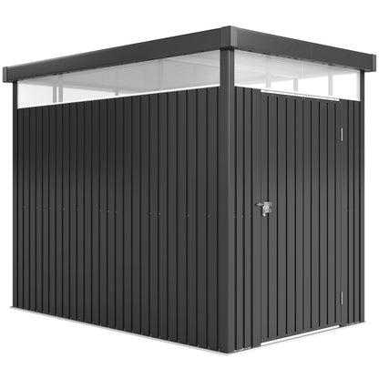 5.3 x 8.5ft Galvanised Steel Garden Shed, Metal Shed with Roof Windows