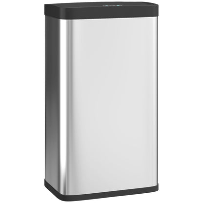45L Stainless Steel Sensor Bin - Silver Tone