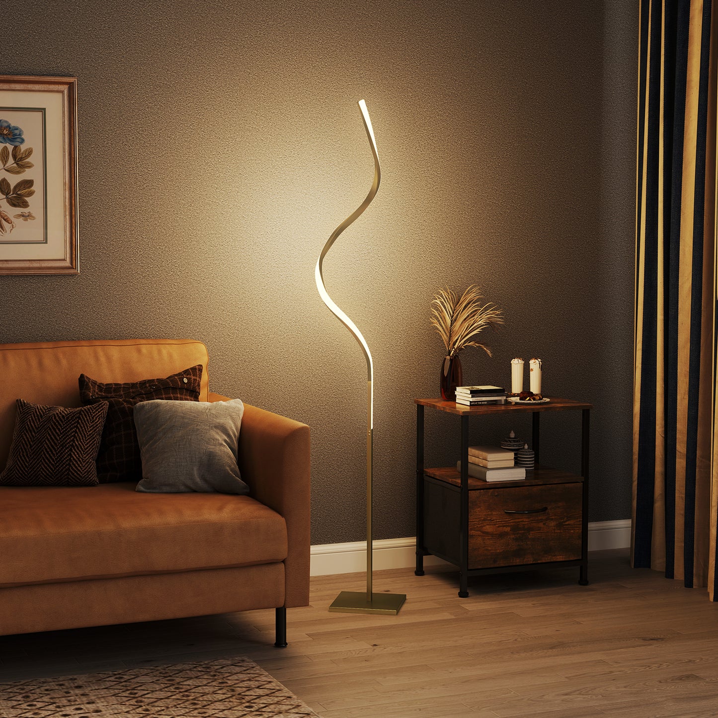 LED Floor Lamp with 3 Adjustable Brightness, Modern Dimmable Standing Lamp with Foot Switch for Bedroom, Living Room