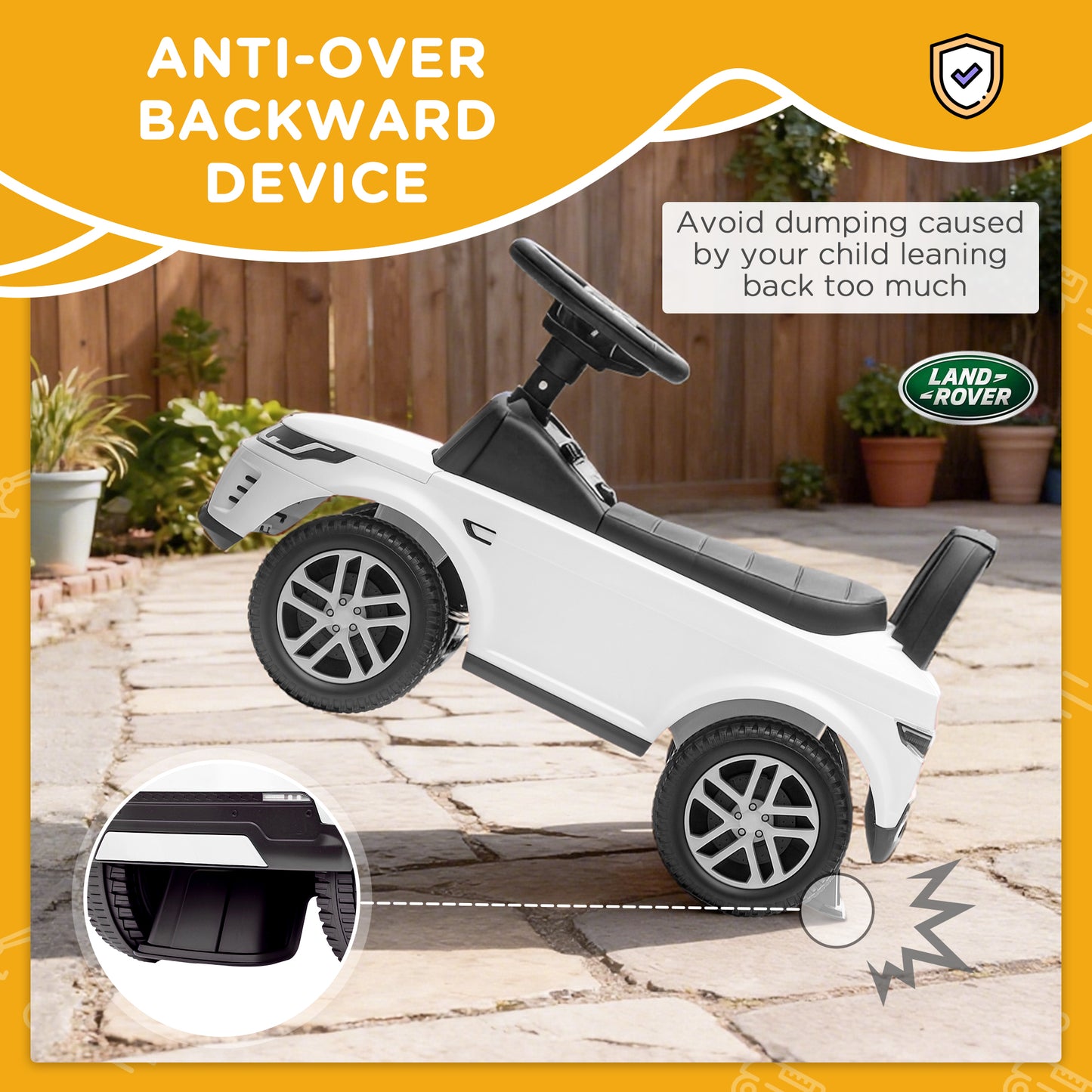 Land Rover Licensed Toddler Ride on Car with Horn, Engine Sounds, Under-Seat Storage, for 18-36 Months, White