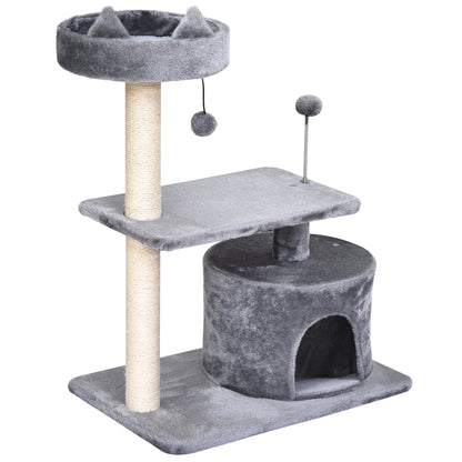 Cat Tree for Indoor Cats with Scratching Post Climbing Tower Kitty Activity Centre Condo Perch Jumping Platforms Grey 60L x 4