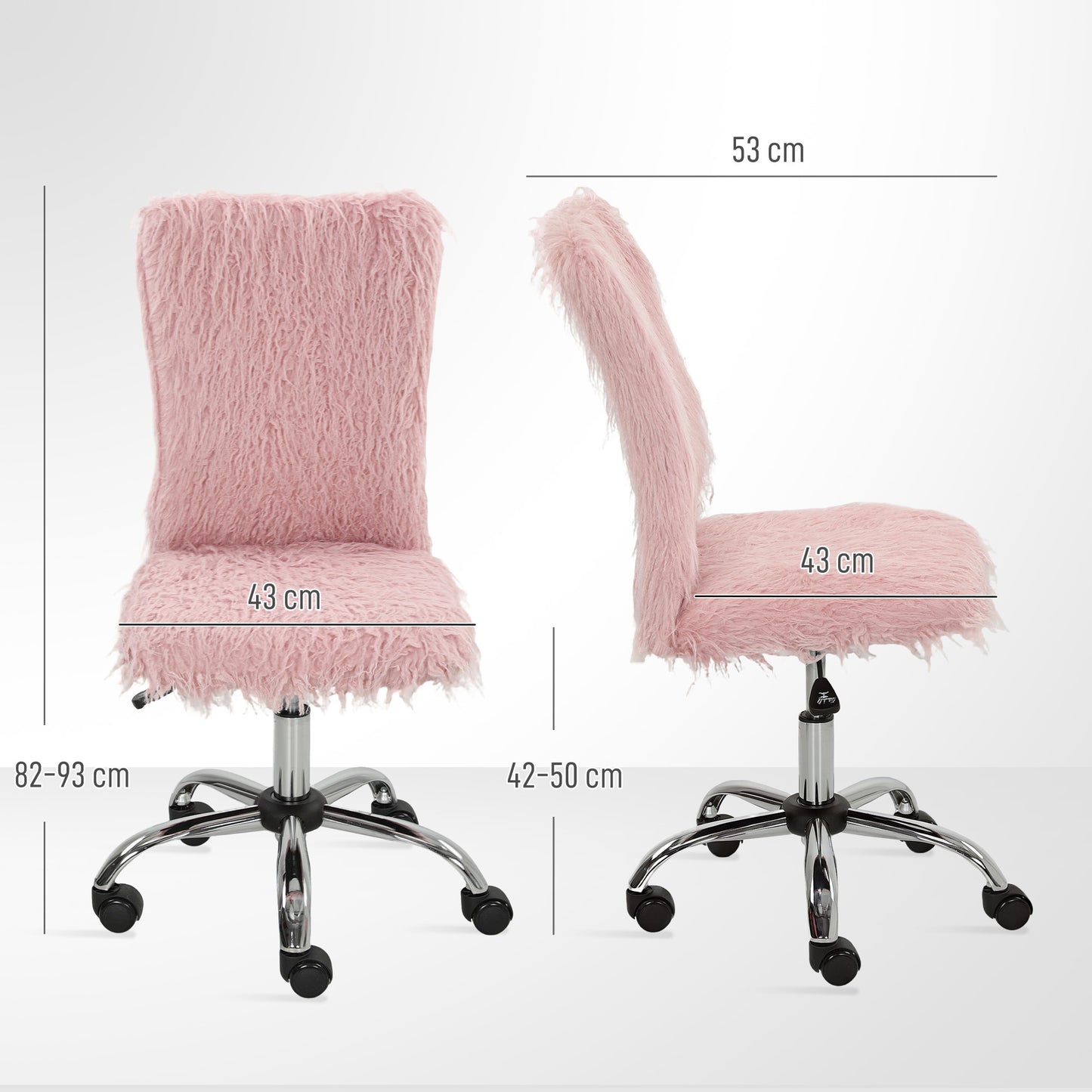 Plush Office Desk Chair, Modern Armless Swivel Vanity Chair with Adjustable Height for Home Office, Bedroom, Living Room