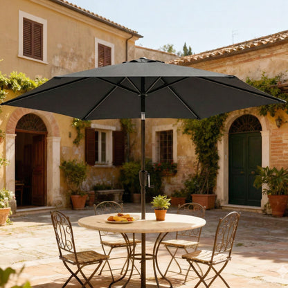 2m Garden Parasol Umbrella, Outdoor Table Parasol Umbrella with Crank Handle, Tilt Function, UV30+ Protection