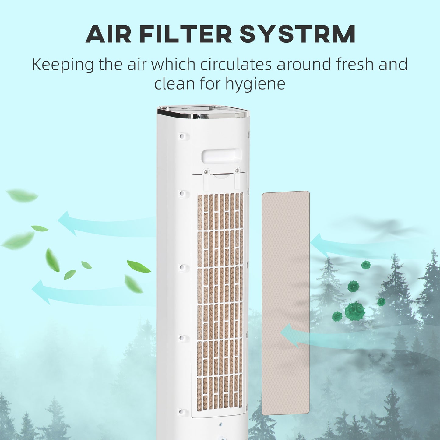 Portable Air Cooler, 6L Tank Humidifier Evaporative Ice Cooling Fan Water Conditioner Unit with 3 Modes, 3 Speed, Remote