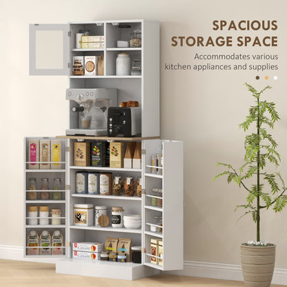 Two-Part Kitchen Storage Cabinet - White