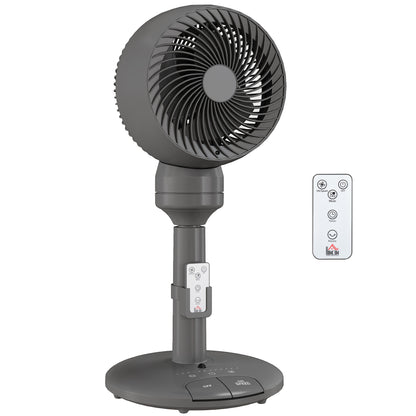Air Circulator Fan Pedestal Cooling Fan with 3 Speed 3 Mode and Remote Control, 9 Inch, Grey