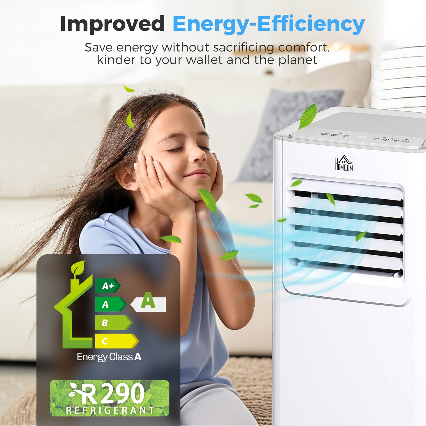 7000 BTU Air Conditioning Unit, 3-in-1 Portable Air Conditioner, Dehumidifier, Cooling Fan with 2 Speeds, 24H Timer