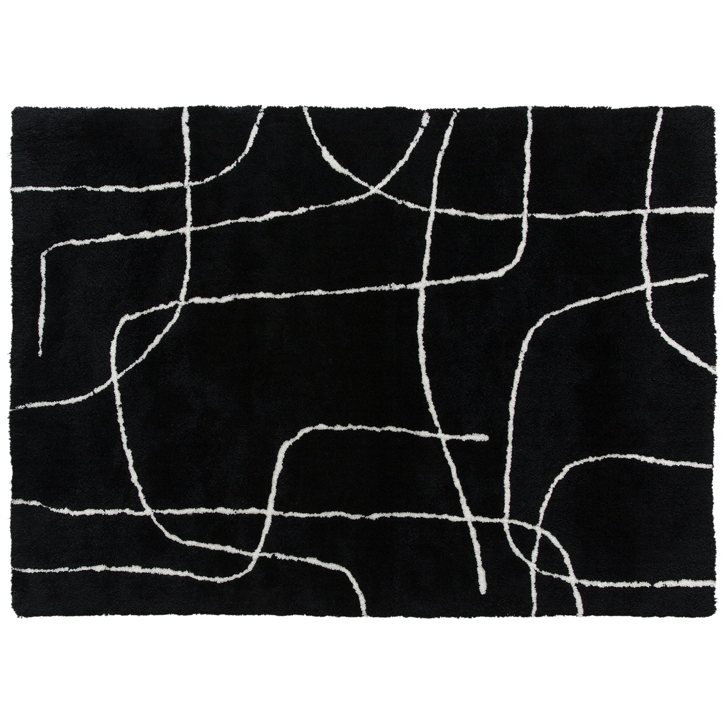Modern Fluffy Area Rug, Geometric Pattern Washable Rug, Soft High Pile Floor Carpet for Living Room, Bedroom, Dining Room