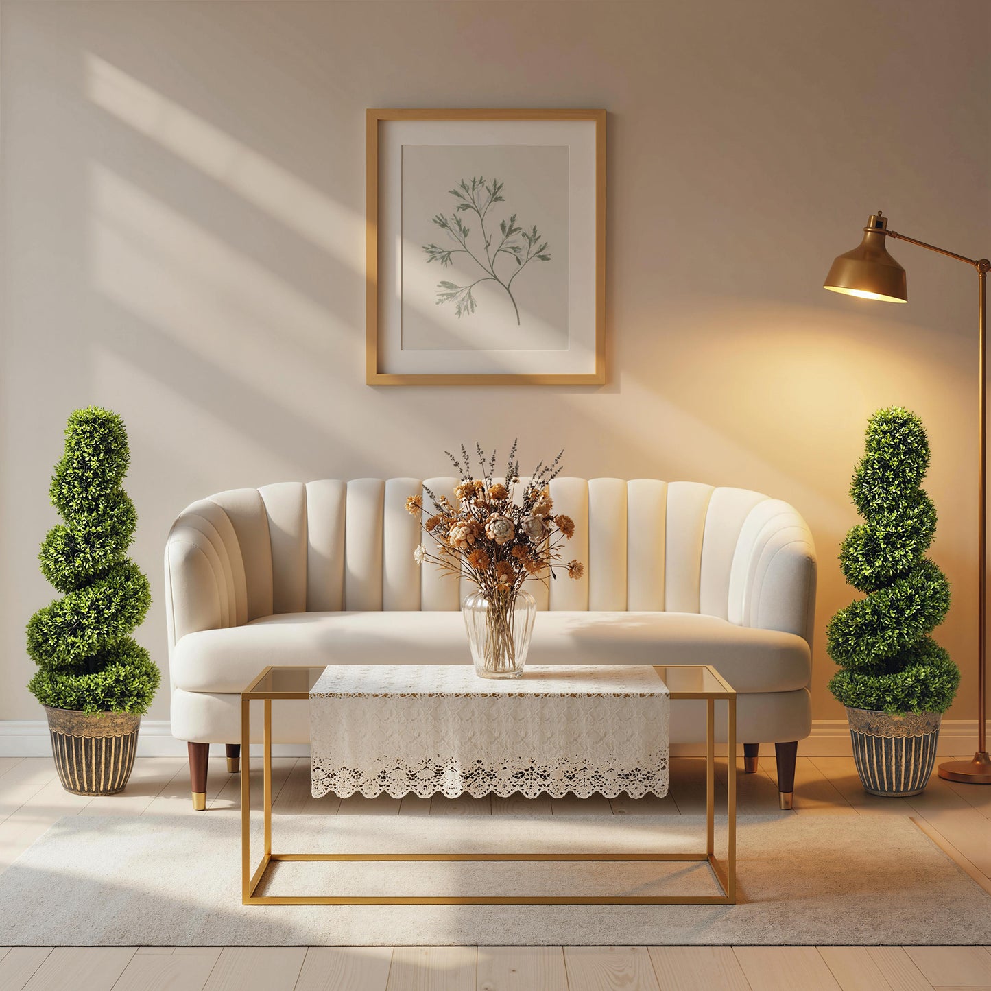 Set of 2 Artificial Plants, Topiary Spiral Boxwood Trees with Pot, for Home Indoor Outdoor Decor, 90cm