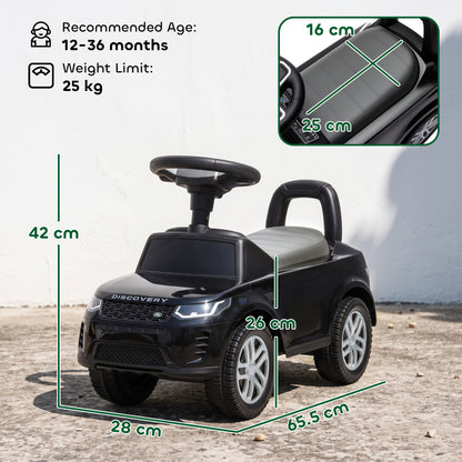 Land Rover Licensed Toddler Ride on Car with Horn, Engine Sounds, Under-Seat Storage, for 18-36 Months, Black