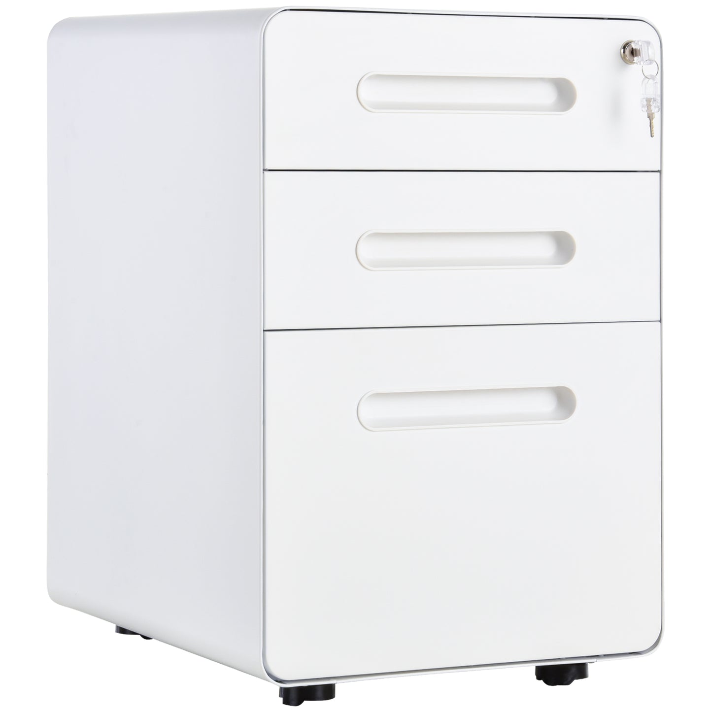Lockable File Cabinet with 3 Drawers, Vertical Office Drawer for A4, Letter, Legal Size, Anti-tilt Design