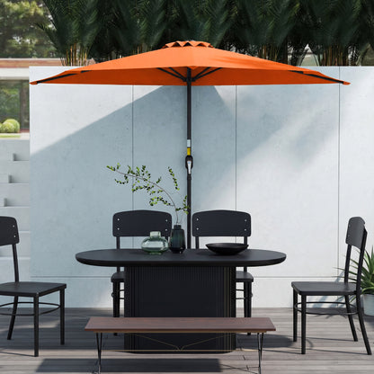 Half Round Parasol Umbrella - Orange