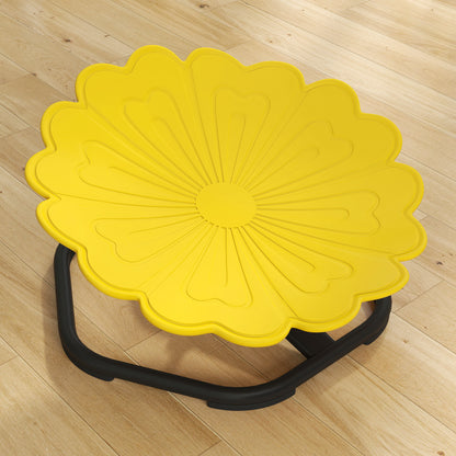 Flower-Shaped Sensory Spinning Chair with Non-Slip Base for Balance/Coordination, Yellow