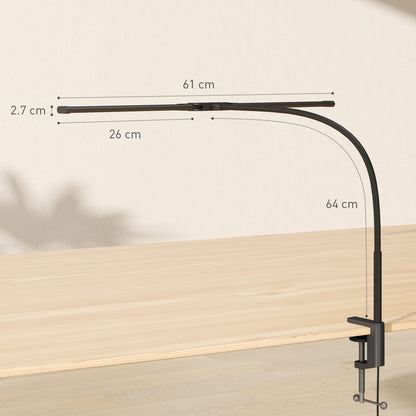 LED Desk Lamp with Clamp, Double Head Table Lamp with 3 Colour Modes & 10 Brightness Levels