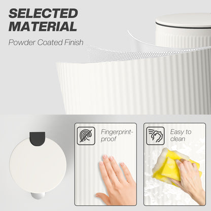 Kitchen Bin, 30 Litre Pedal Rubbish Bin with Removable Bucket, Cream