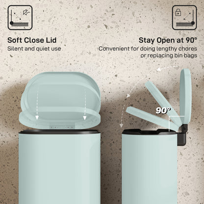 30 L Modern Curved Kitchen Bin - Green