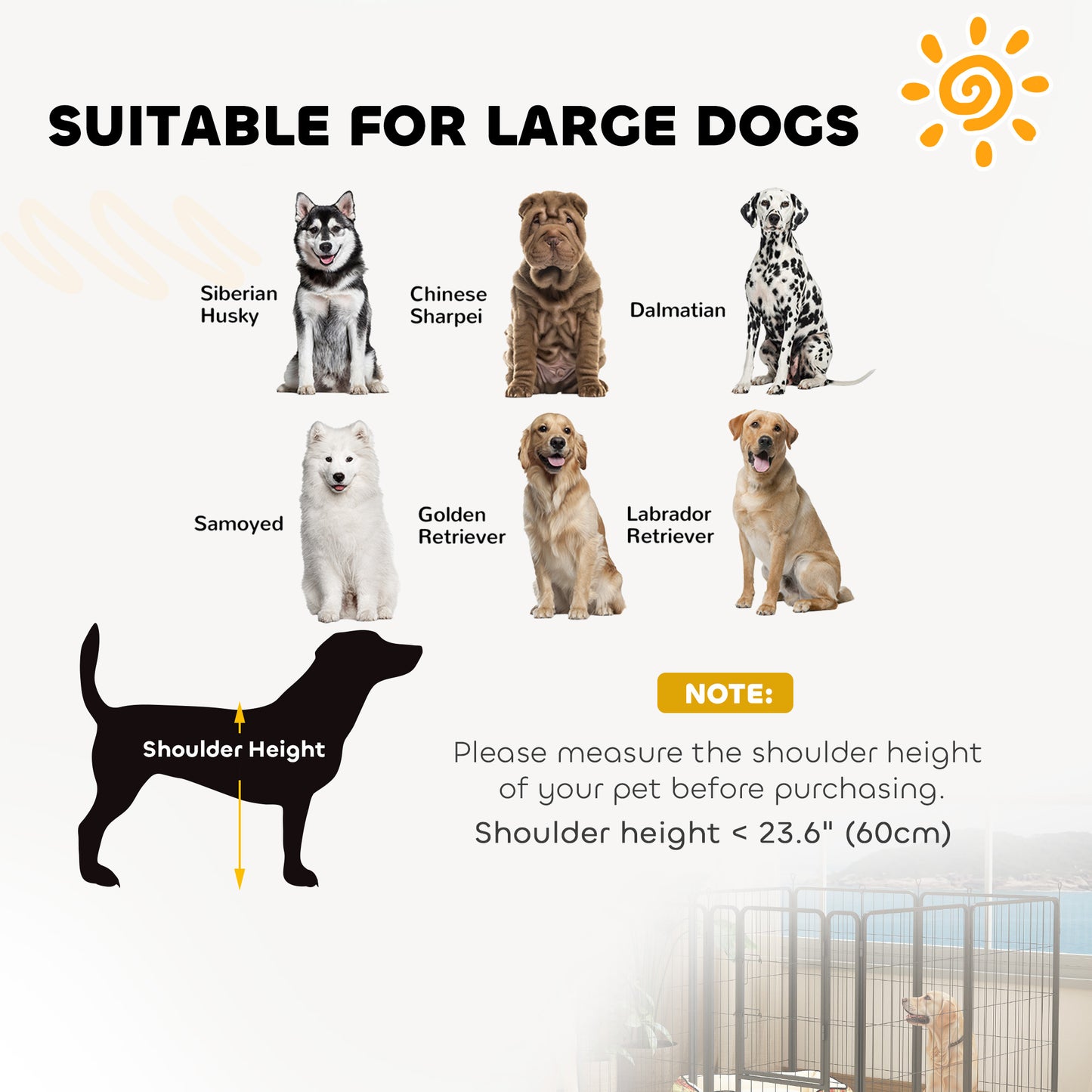 Two-Piece Dog Pen Expansion Pack for Large Dogs, 100cm Tall Animal Pen with Three Connecting Stakes