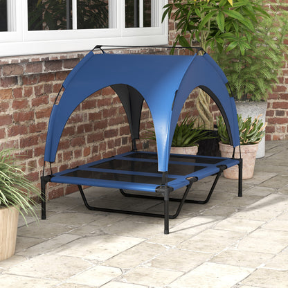 Cooling Raised Pet Bed w/ Washable Breathable Mesh, for Large Dogs, 106 x 76 x 94cm - Dark Blue