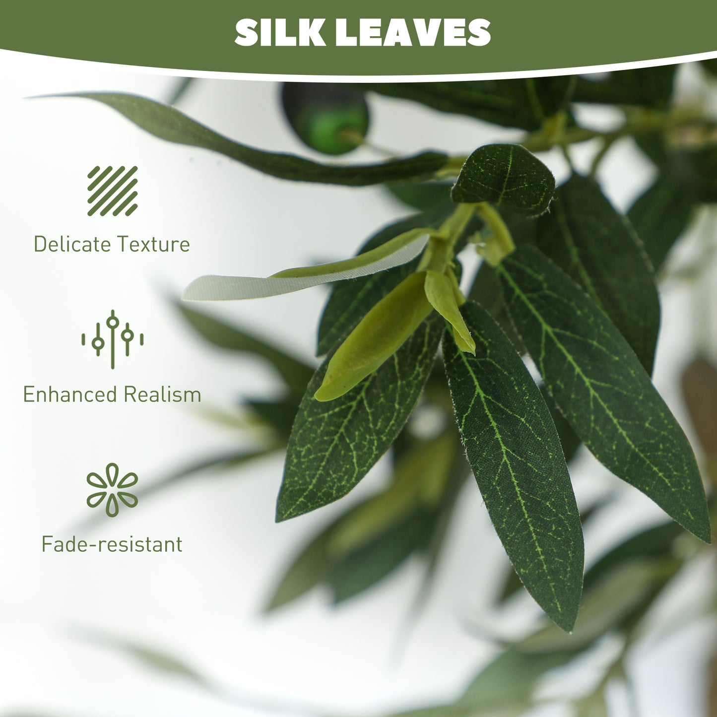 Set of Two Silk Leaf Artificial Olive Trees