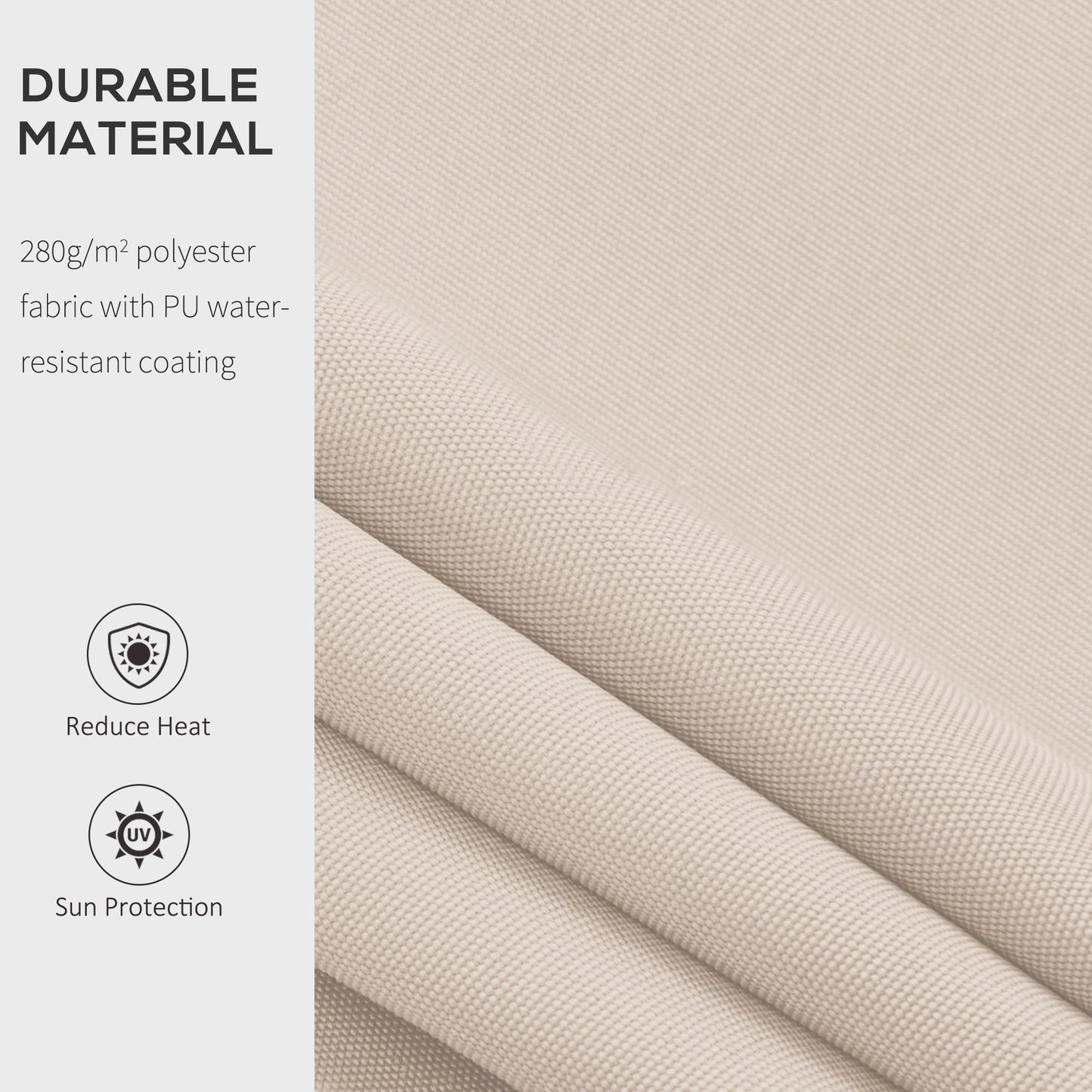 Manual Retractable Awning, 3x2.5 m-Ivory White
