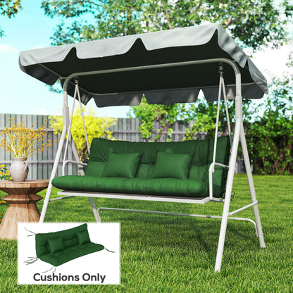 Outdoor Seat Cushions Back Cushion with 2 Pillows, Water Repellent Seat Pads for 3-Seater Chair, Green