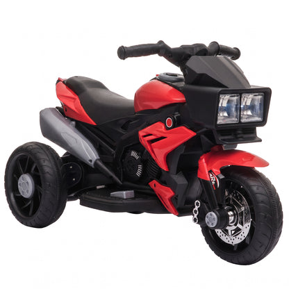 Kids Electric Motorcycle Ride-On Toy, 3-Wheel Battery-Operated Motorbike with Horn, Toddler Ride On Bike, Red
