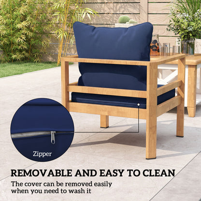 Seat and Back Padded Cushion Set, CUSHION ONLY - Dark Blue
