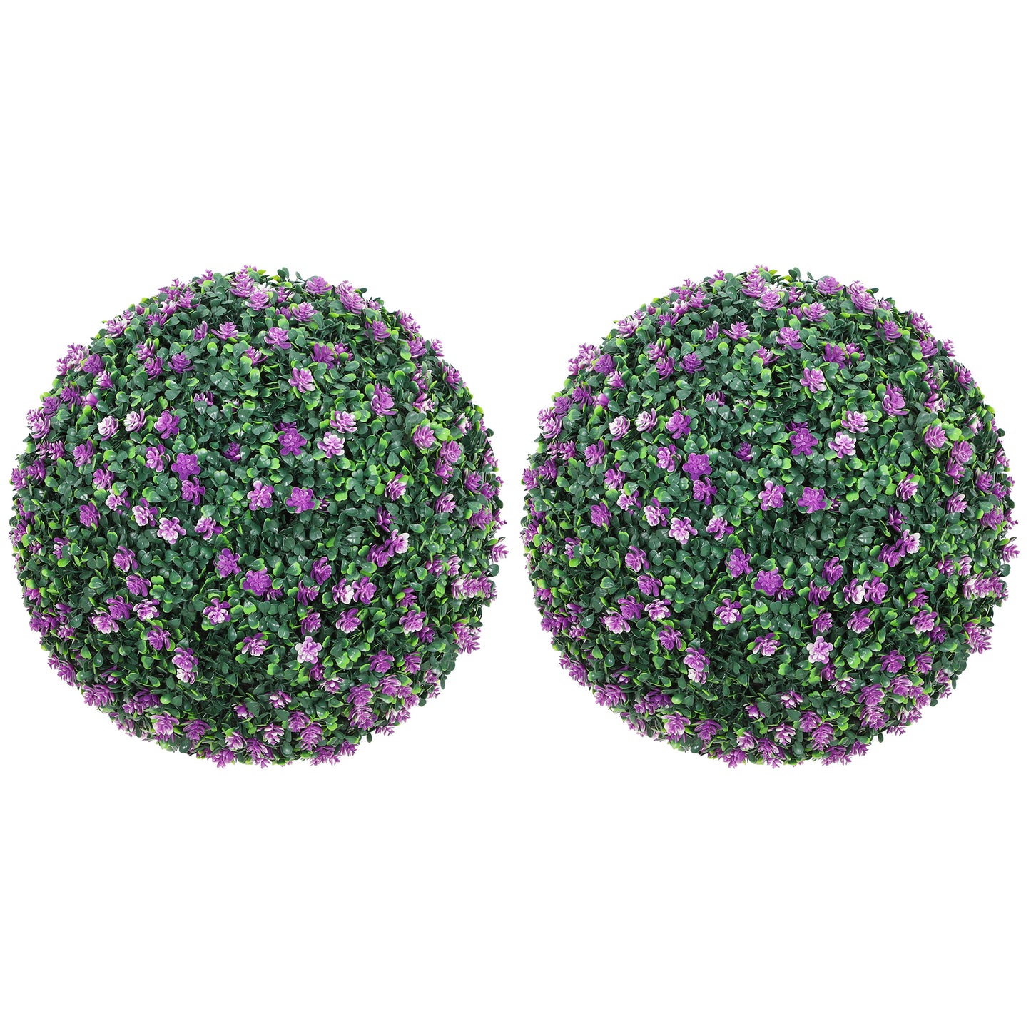 Set of Two Artificial Boxwood Balls Plants - Purple